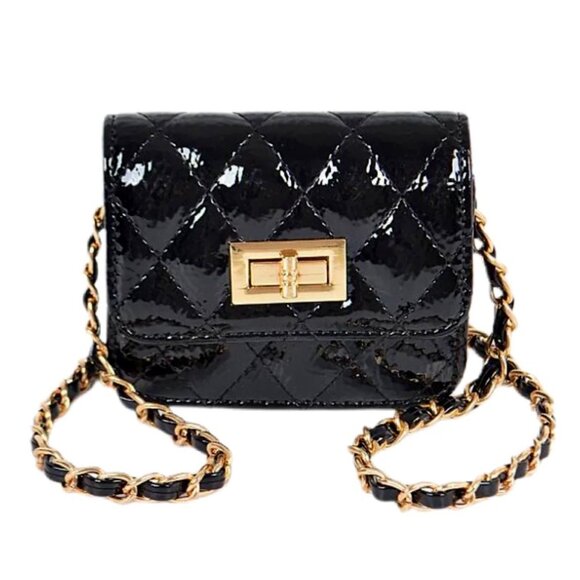 Mini Quilted Patent Shoulder Bag - Picture 1 of 8
